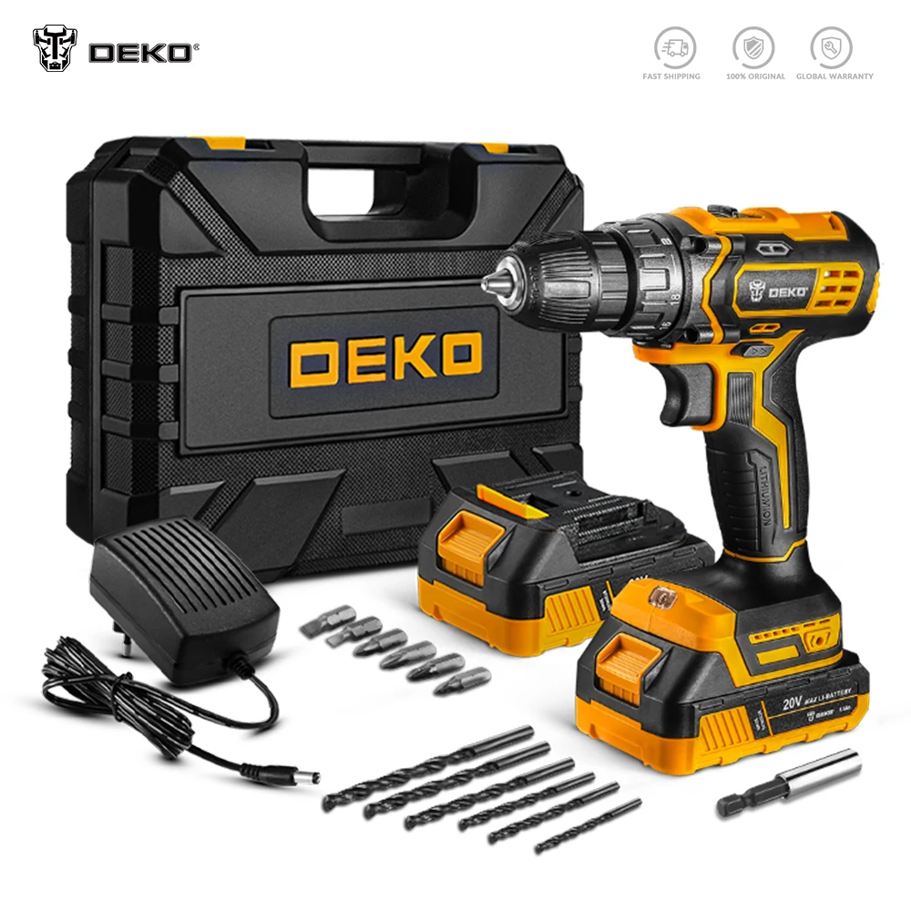 DEKO 20V MAX Cordless Drill,40N.M Electric Screwdriver with 3/8\