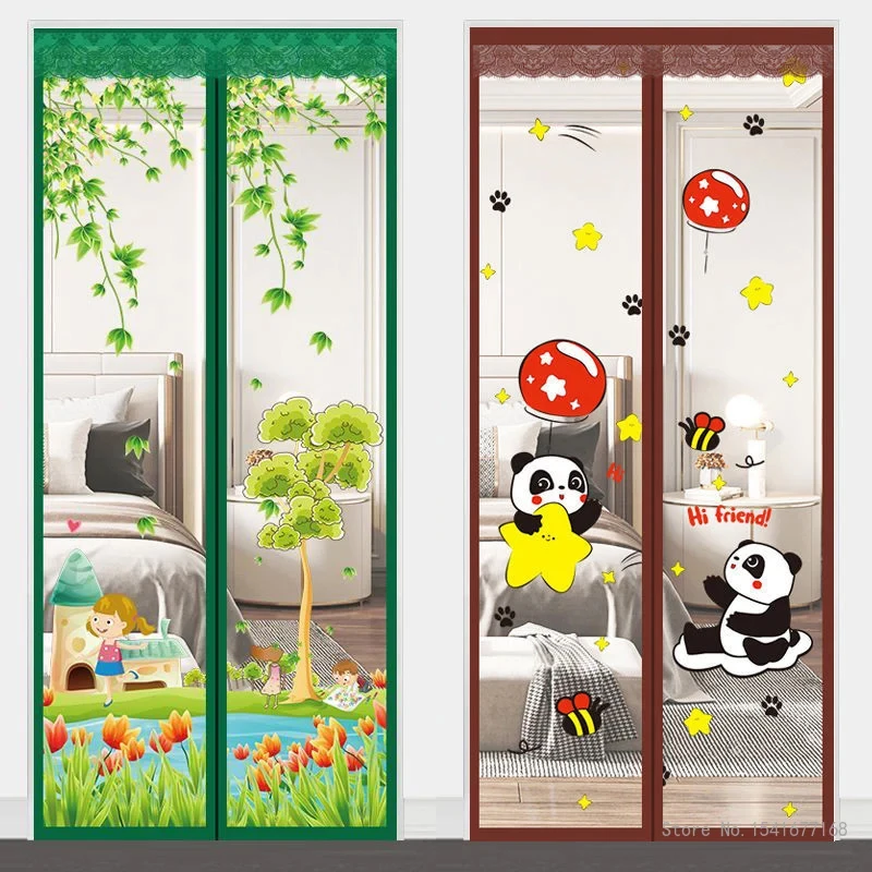 Creative Magnetic Screen Door Curtain, Anti Mosquito Net, Insect Fly Bug Curtains, Automatic Closing Mesh, Summer, 1Pc
