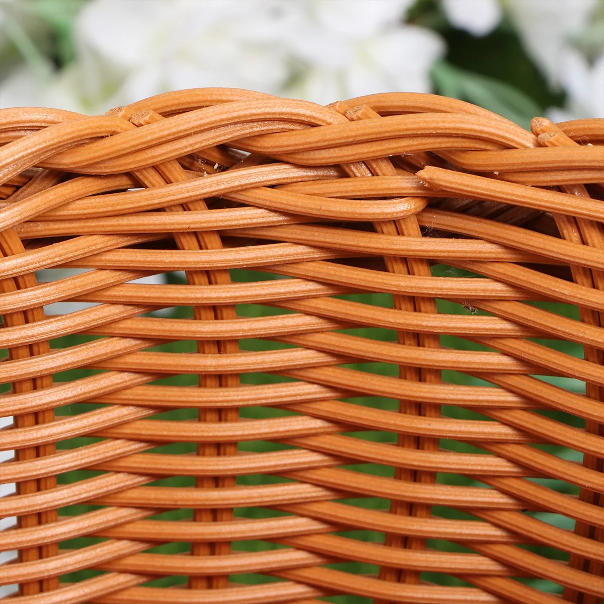 

1pc Elephant Snack Basket Hand Woven Storage Organizer Creative Desktop Fruit Basket For Home Office Decor Light Brown