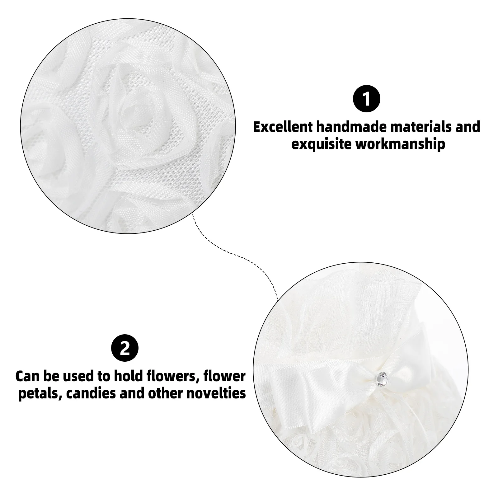 

2Pcs Wedding Baskets Elegant Rose Embroidery Bridal Ceremony Storage Wedding Ceremony Basket For Flowers Petals C ies