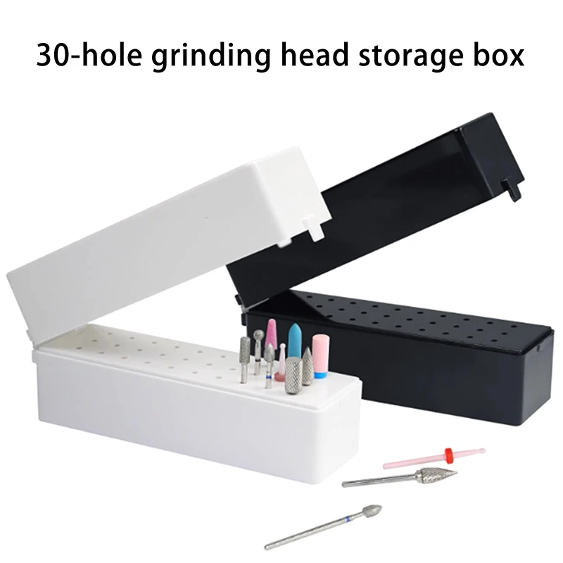 

30 Holes Nail Drill Bits Storage Box Nail Grinding Head Holder Stand Display Container Milling Cutter Manicure Organizer Stand