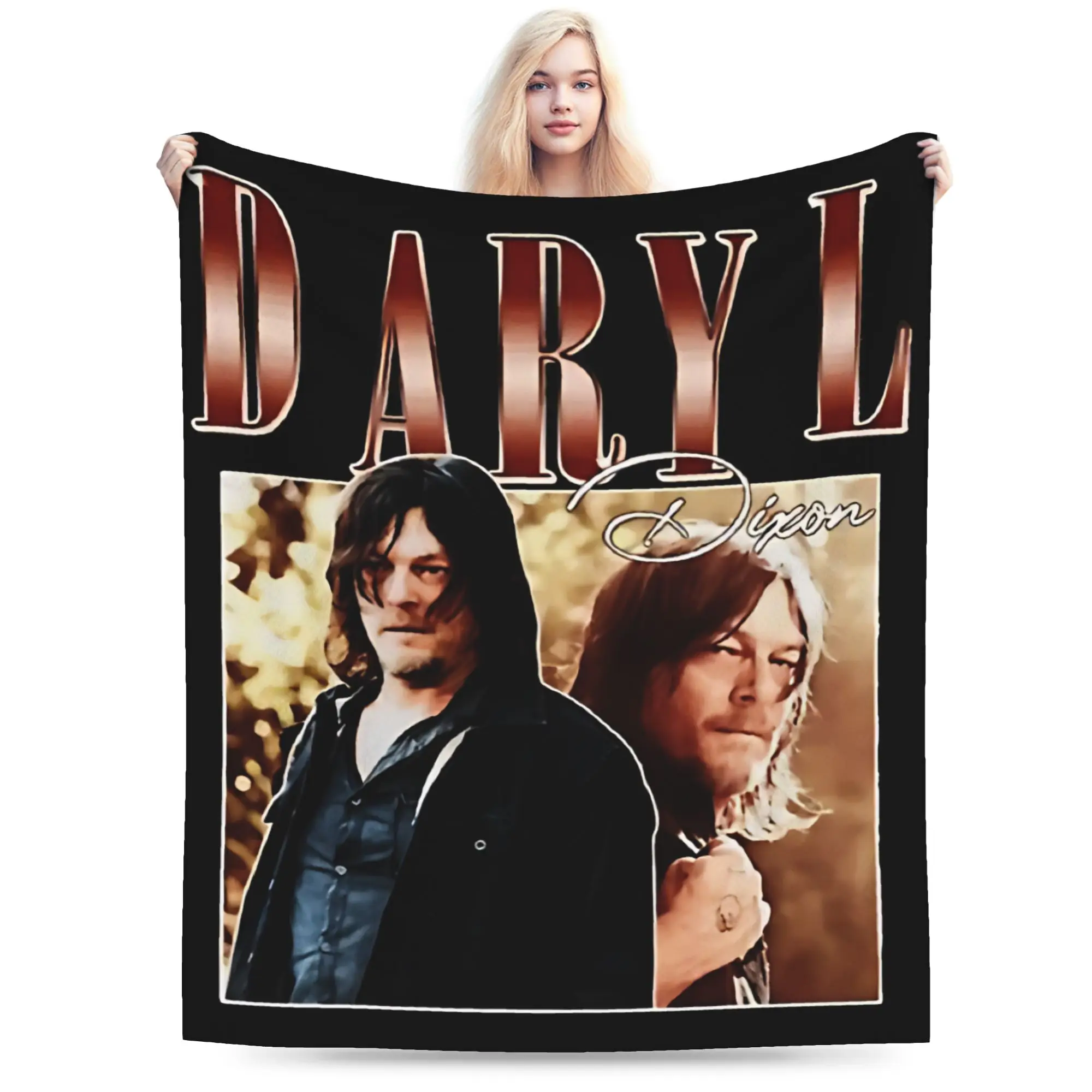 Daryl Dixon Bootleg Vintage  The Walking Dead Flannel Blankets Winter  Super Soft Bedding Throws for Boy Girl Bedspread Sofa Bed