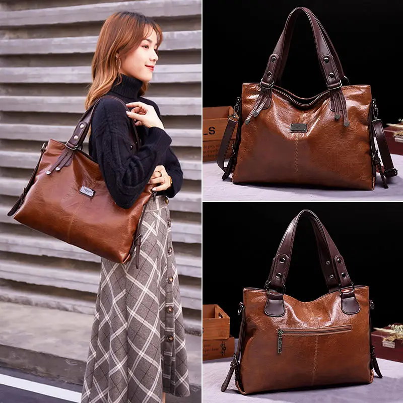 

Artificial Leather Women Bolsa 2023 New Fall Winter Soft Leather Shoulder Bag Large Capacity Leisure Crossbody Tote Big Bag