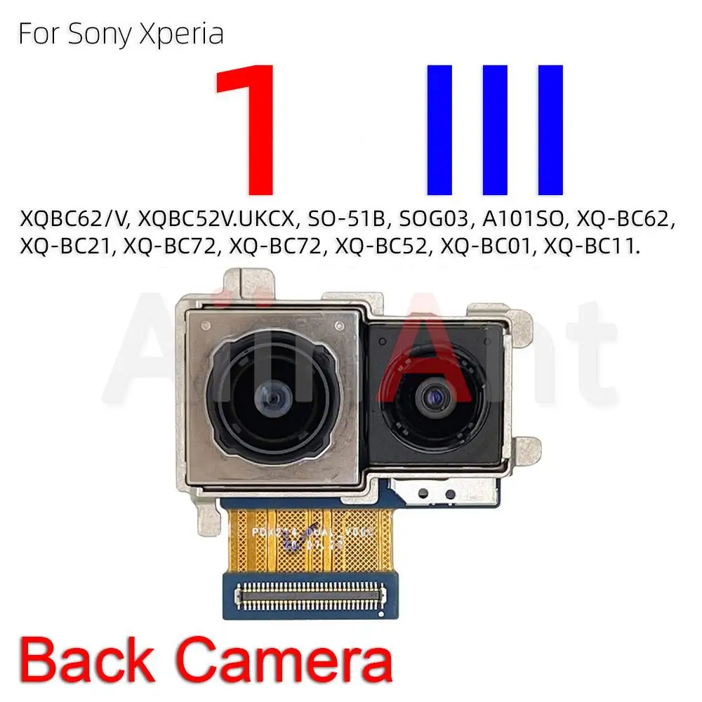 Aiinant Rear Main Back Camera Flex Cable For Sony Xperia 1 5 10 II III 2 3 Plus Small Front Camera Flex Spare Parts