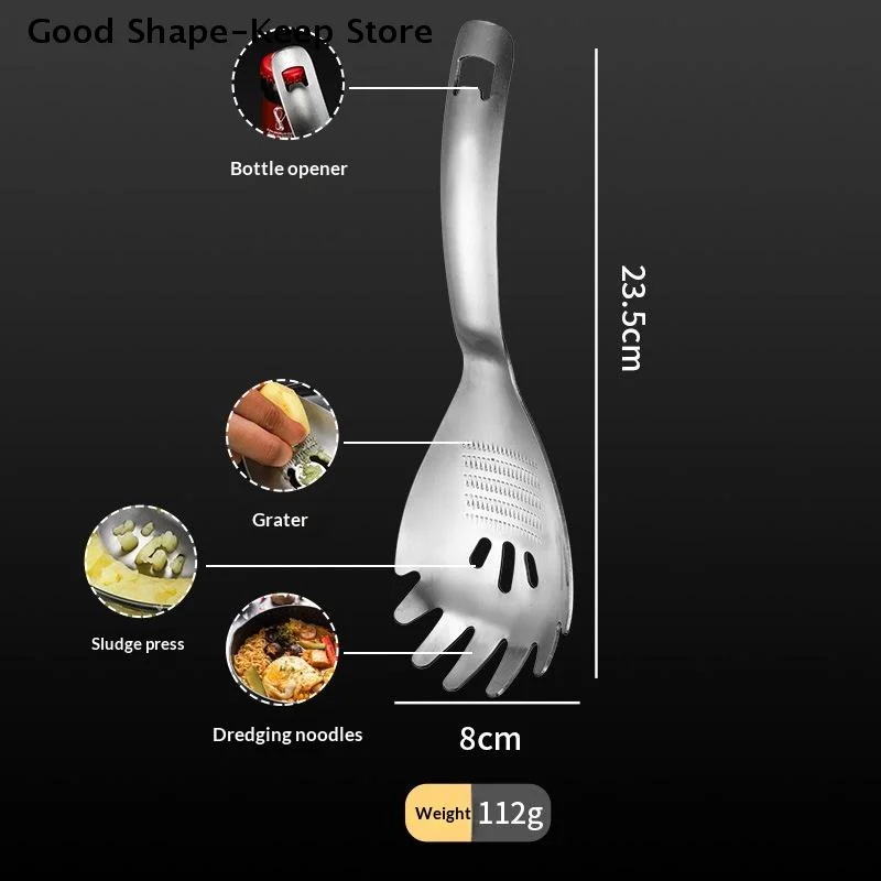 Stainless Steel Multifunctional Kitchen Utensil - Cooking Spoon Grater Grinder for Garlic Ginger Vegetables - Kitchen Supplies
