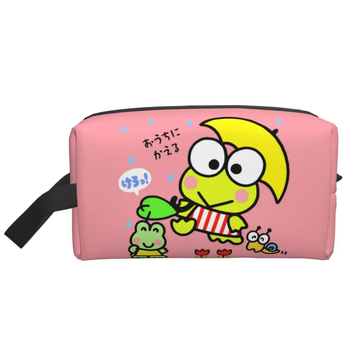 

Custom Keroppi Toiletry Bag for Women Manga Anime Makeup Cosmetic Organizer Lady Beauty Storage Dopp Kit Box