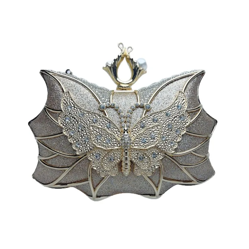 

Высококачественная блестящая полая вечерняя сумка со стразами и бабочкой, дизайн с бриллиантами, свадебная вечеринка, банкетная сумка, свадебный клатч, кошелек