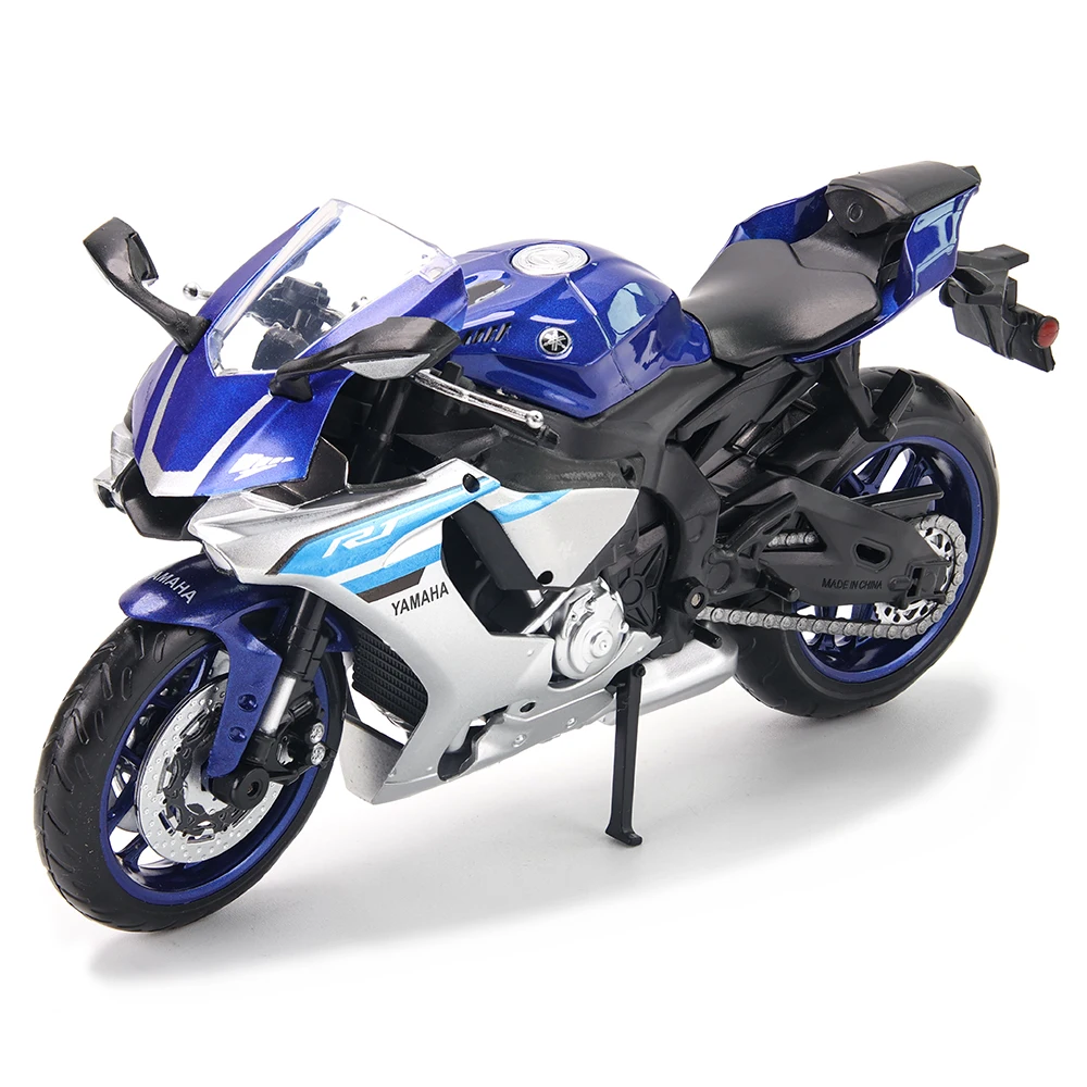 MSZ CCA 1:12 Yamaha YZF-R1 with base alloy die-cast car motorcycle model, toy gift giving, die-cast static motorcycle model