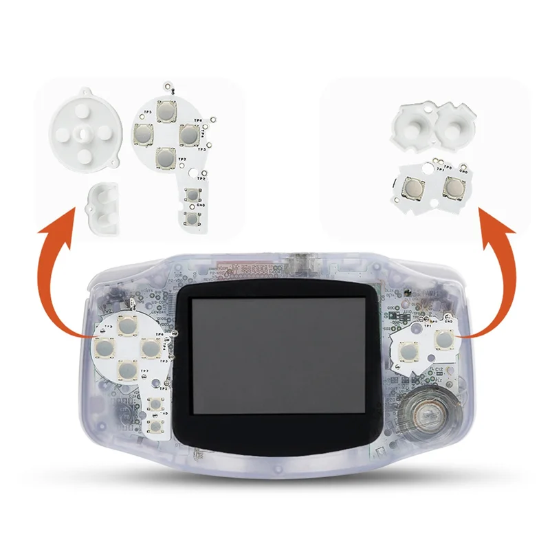 ABGN pour Kit de modification de mise à niveau Tactile de bouton de Membrane GBA avec Kit de tournevis pour accessoires de réparation de remplacement de Console GBA