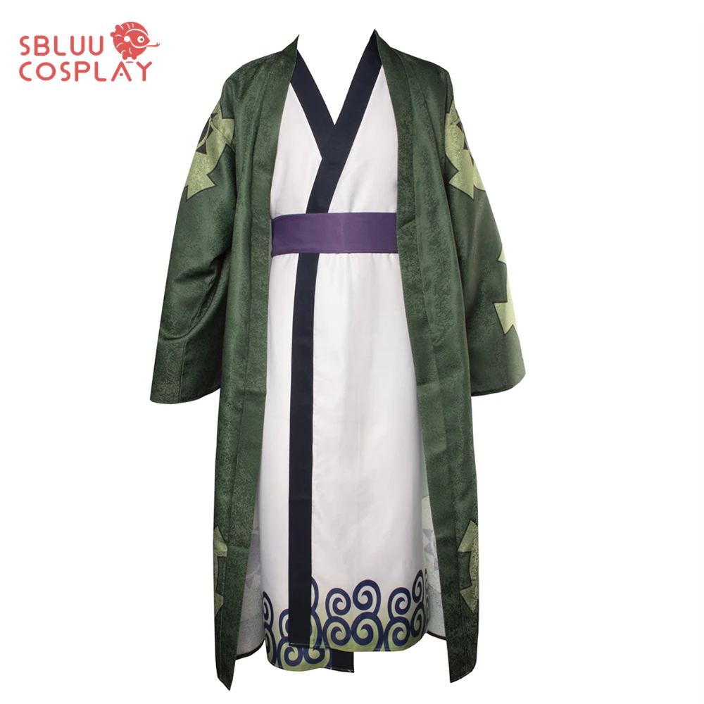 Sbluucosplay anime wano land roronoa zoro cosplay kostüm grünes kimono outfit hohe qualität