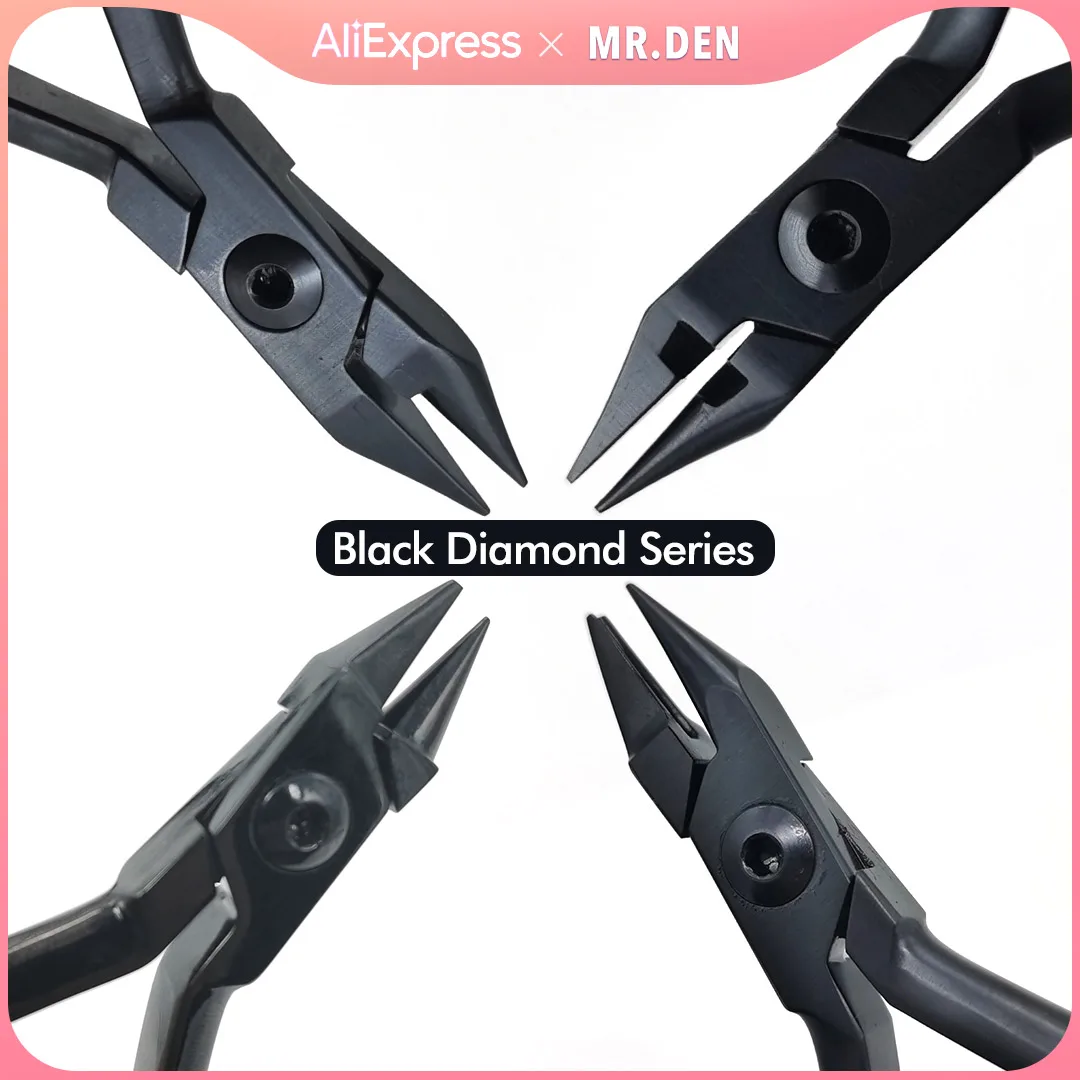 Ultra Hard Dental Orthodontic Pliers Black Diamond Series Short Light Wire Forcep Tweed Plier Bend Diameter Loop Titanium Finish