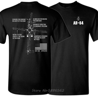 Retro USA Flag AH-64 Apache Helicopter Gunships T-Shirt Unisex Cotton Tshirt Oversized Tees Fitness Tops Streetwear Men Clothing