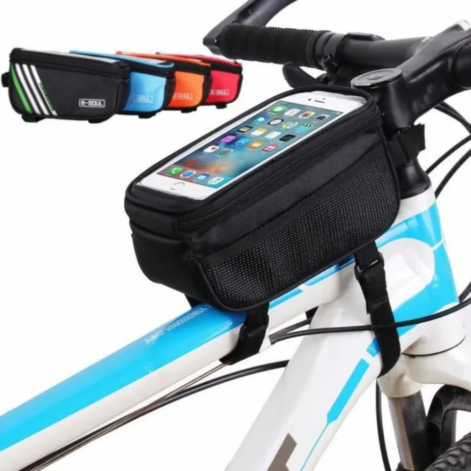 Rainproof Bicycle Bag Frame Front Top Tube Cycling Bag Reflective 6.5in Phone Case Touchscreen Bag Bike Accessories