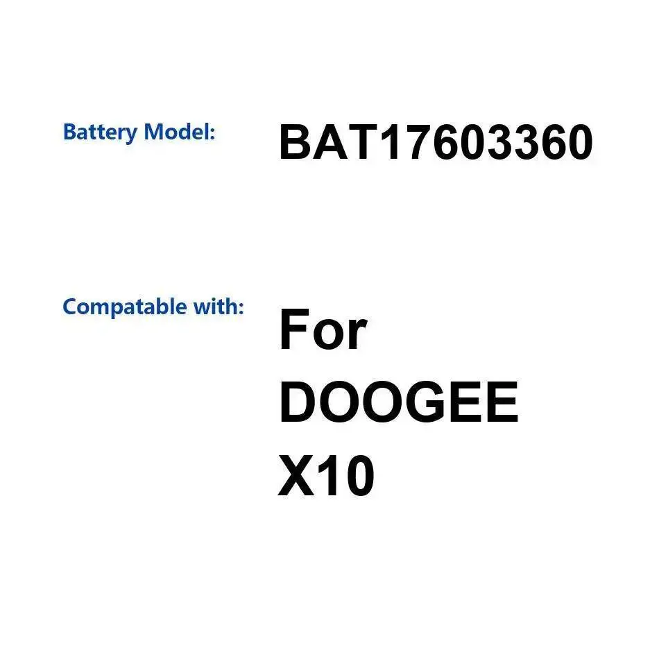 

Long-Lasting Performance BAT17603360 3360Mah Mobile Phone Battery For Doogee X10