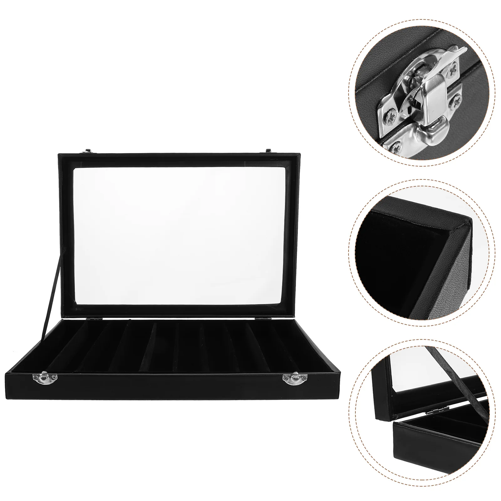 

Jewelry Necklace Storage Box Displays Transparent Lid Holder Organizer Clear Case Travel