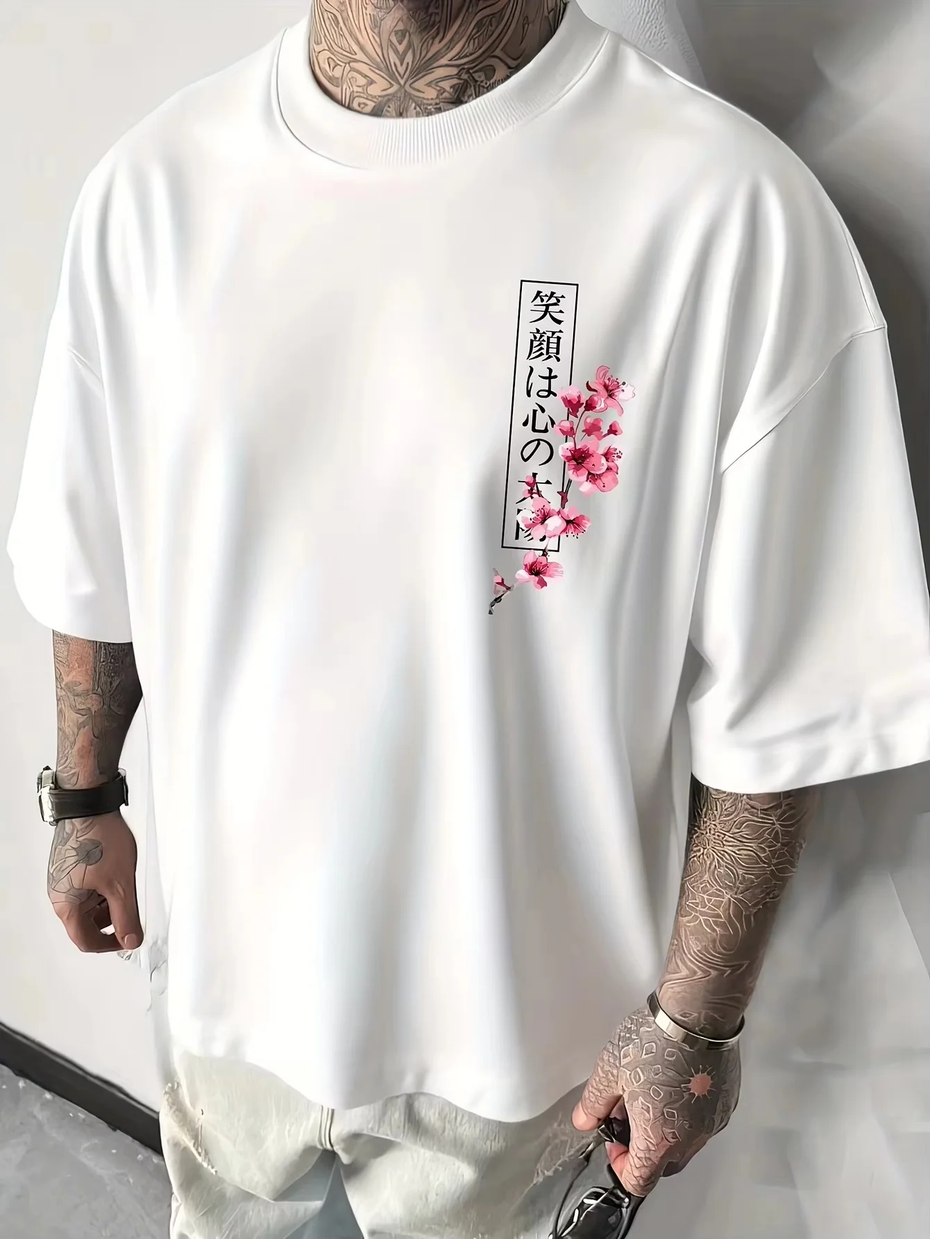 Summer Hot Japanese Yin Yang Koi Fish & Samurai Sword Pattern Cotton Men’s T-Shirt Short Sleeve Tees Casual Oversized Unisex Top image 5