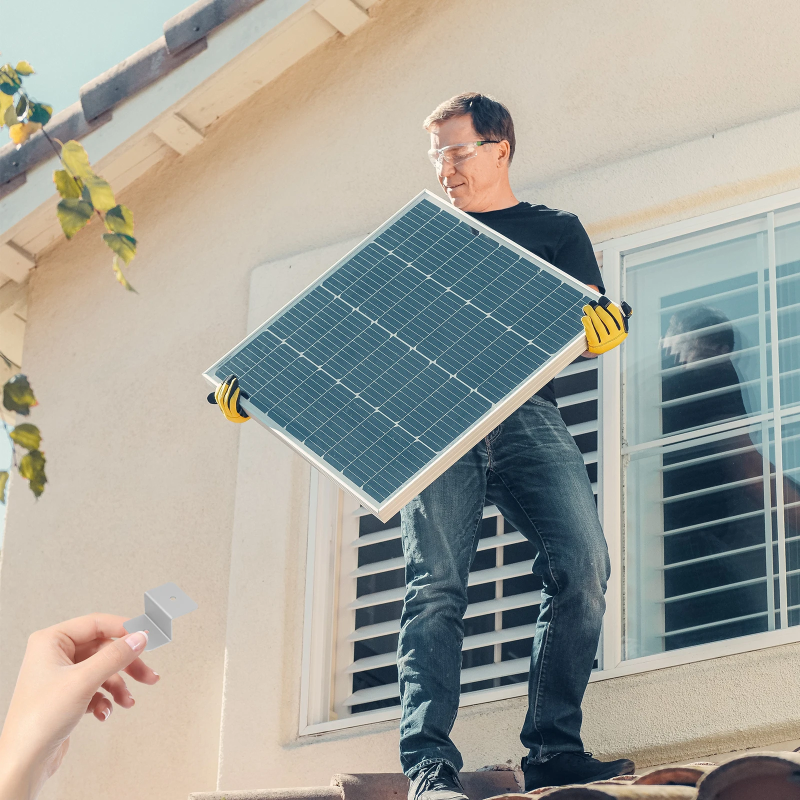 

4 Pc Solar Panel Bracket Installation Accessories Z-Bracket Panels Silver Brackets Holder Support Stand for Fasteners