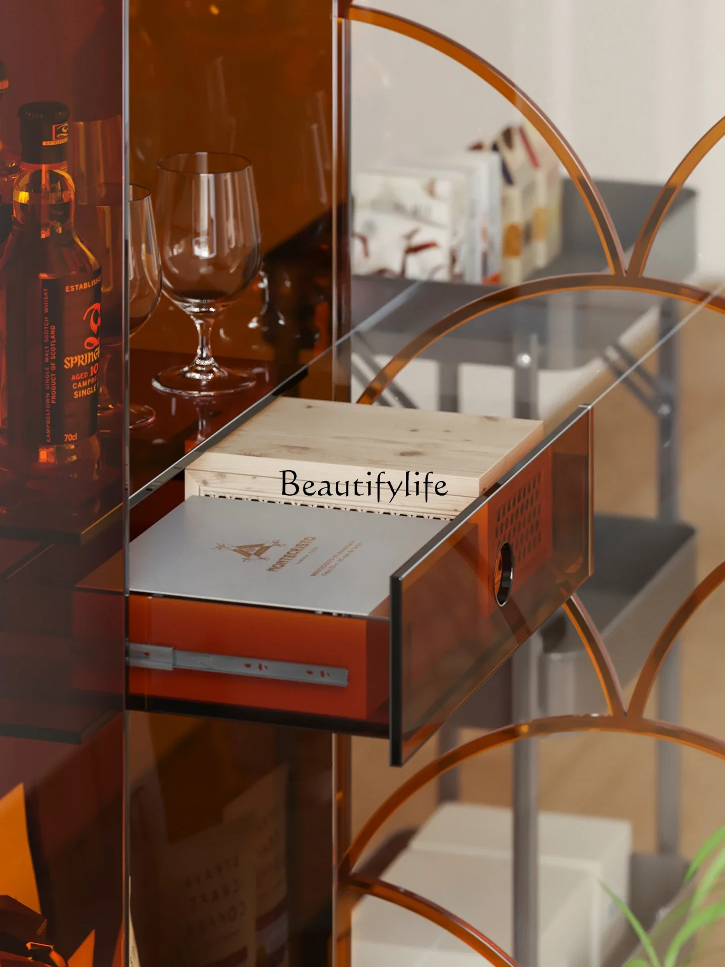 09 خزانة ذات أدراج لغرفة المعيشة وأريكة وخزانة جانبية للتخزين على الطراز العتيق #5