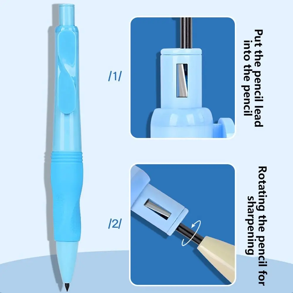 Crayon mécanique mobile avec taille-crayon, rotation de posture professionnelle, plomb 2B, automatique, livré avec 2.0mm
