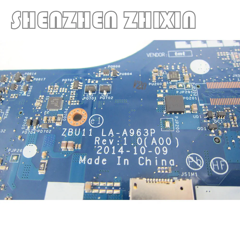 Zbu11 LA-A963P für Dell Latitude E7450 Laptop Motherboard mit I5-5300U/I7-5600U CPU und 2GB 840m GPU Mainboard