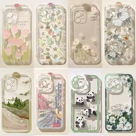 Phone Case For Samsung Galaxy S25Ultra S25 S24 S23 Ultra S22 S21 Plus S20FE S21FE S23FE Cover Vintage Landscape Flower Soft