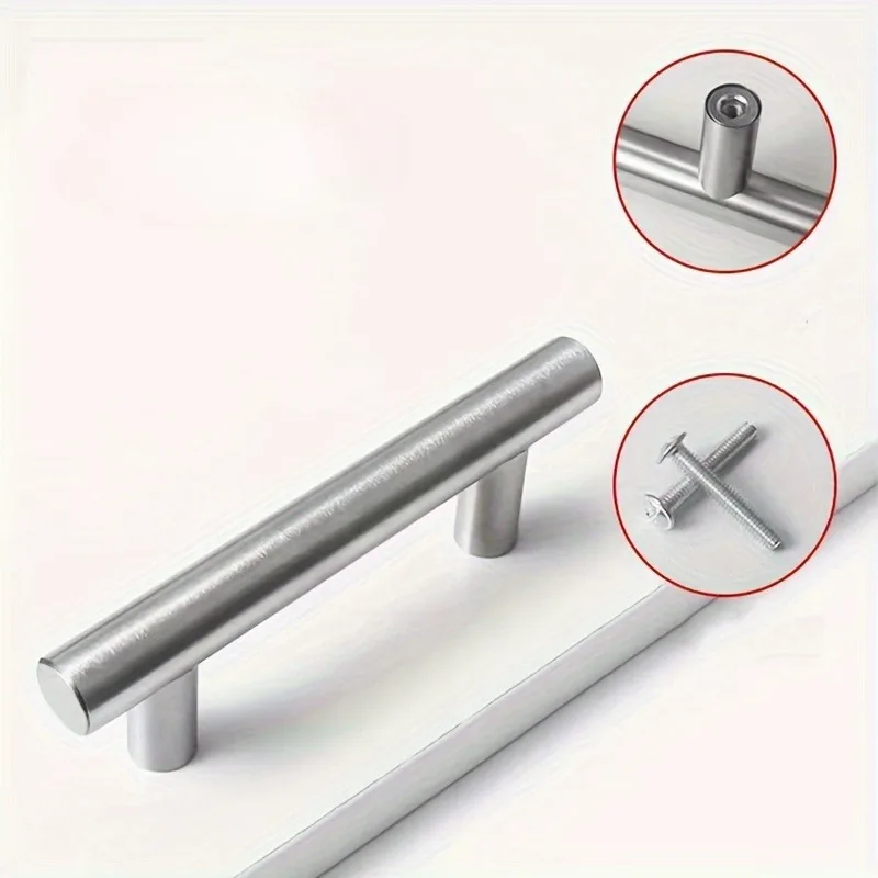 

2PC Stainless Steel Cabinet Pulls Drawer Handles with Screws Industrial Metal Hardware for Kitchen Bathroom Cabinets