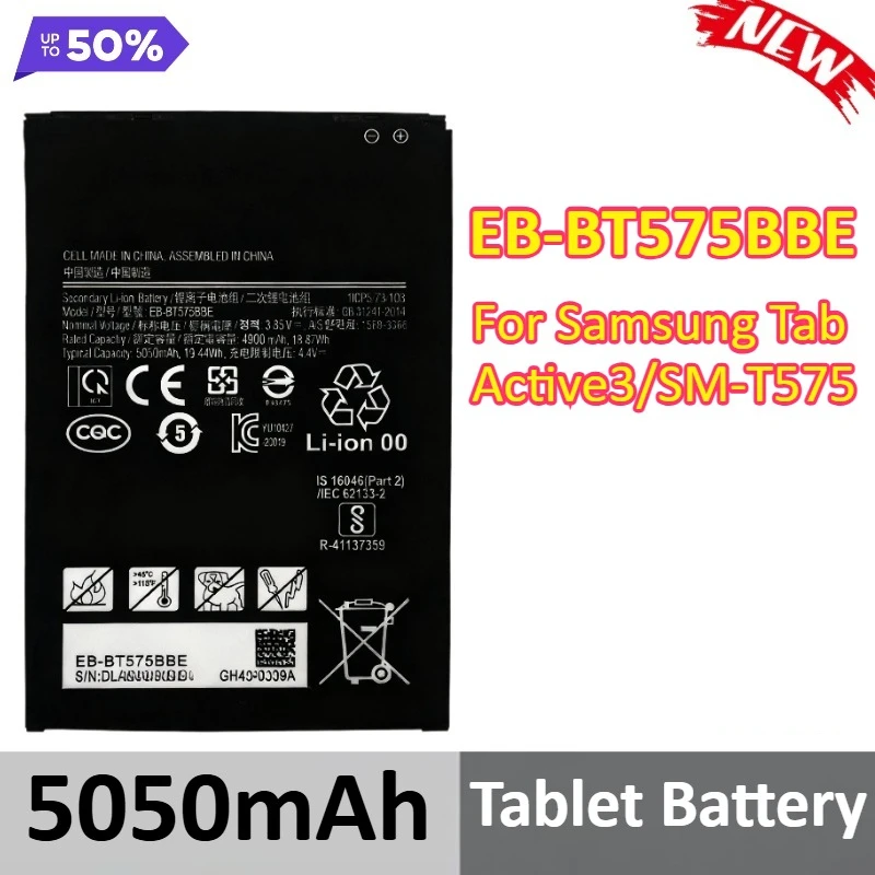 بطارية كمبيوتر لوحي 5050 مللي أمبير EB-BT575BBE لأجهزة سامسونج تاب Active3/SM-T575 بطارية بديلة