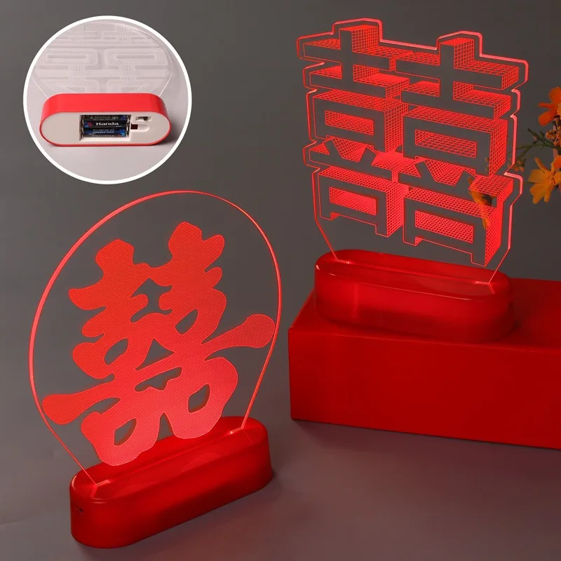 Palabras de boda adornos creativos luces luminosas LED tridimensionales