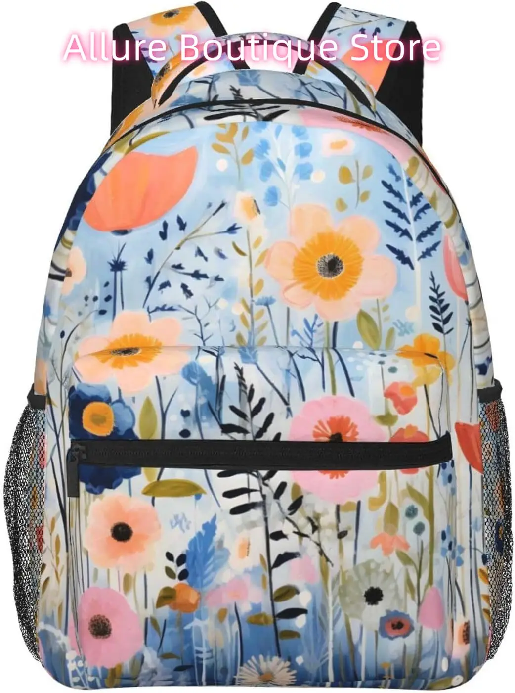 

laptop bag back to school Spring Cartoon Flowers Lightweight Laptop Backpack Lightweight Multipurpose Travel Casual Daypack Unis