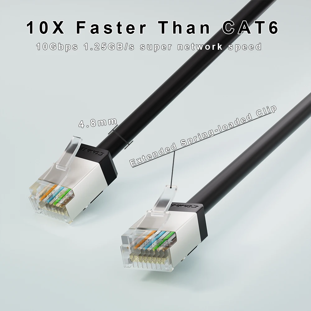 COMNEN 24PACK Cat6A F/UTP Ethernet Slim Cable 4.8mm RJ45 internet 10G 28AWG Patch Lan for Patch Panel to Switch Flexiable