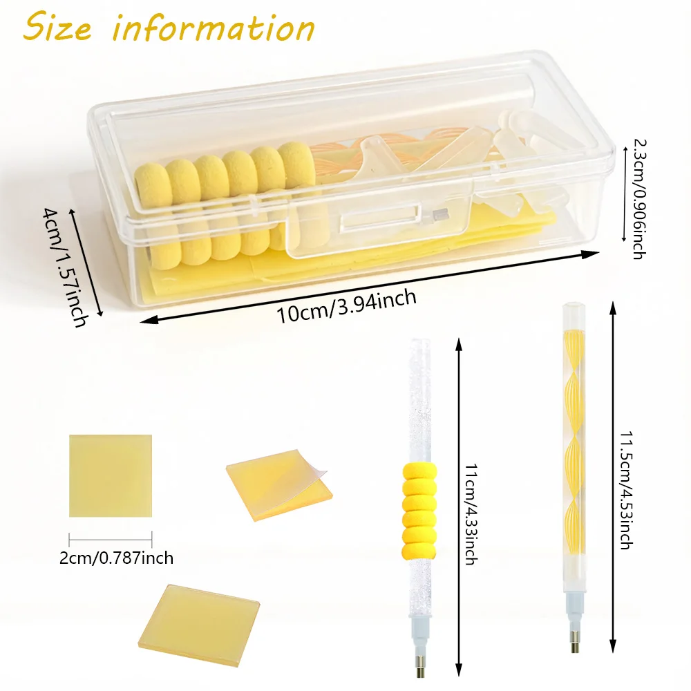 Diamond Painting Tools Kit with Pens Wax Pads Tips Storage Box Drill Organizer Accessories for 5D DIY Craft Embroidery Set Full