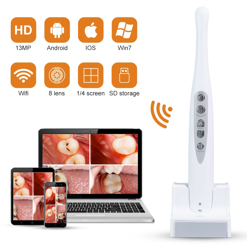 

Dental Intraoral Camera13 MP Wireless WiFi Tooth Camera 8 lens 1080P HD Intra Oral Endoscope for IOS Android Phone Mac PC