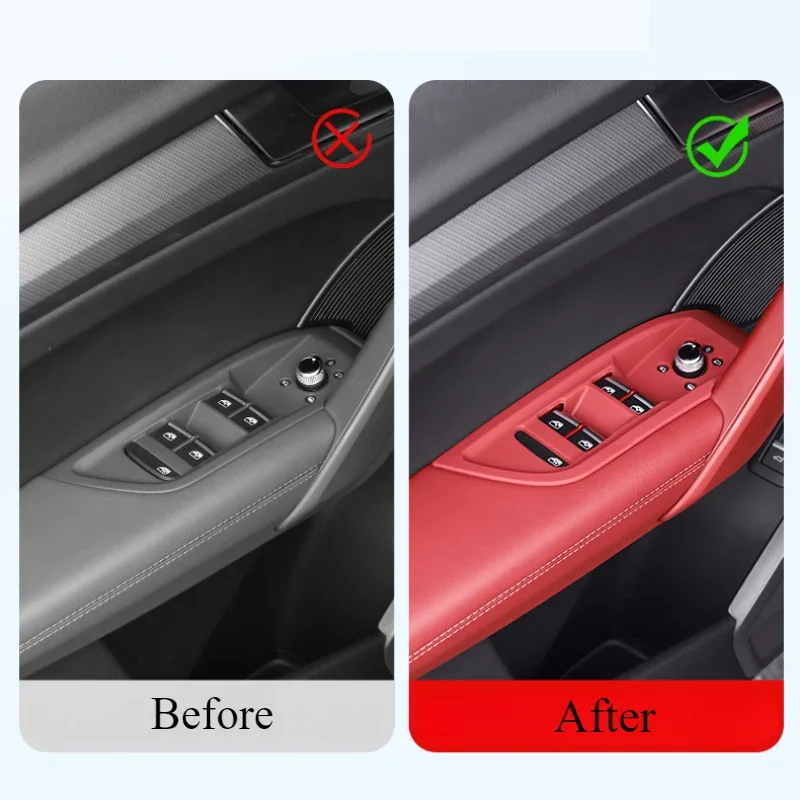 For Audi A4L/A5 Q5L/Q5Lsportback 2017-2024 Car Door Lift Button Silicone Pad Protection Scratch Proof Car Decoration Accessories