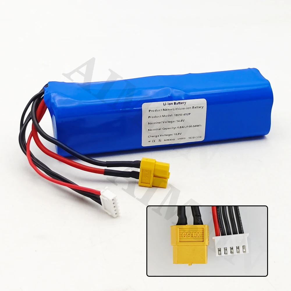 14.8V Li-ion Battery 4S2P 6800mAh High Capacity UAV Rechargeable lpega for Various RC Airplane Drone QuadrotorXH2.54-5P XT60