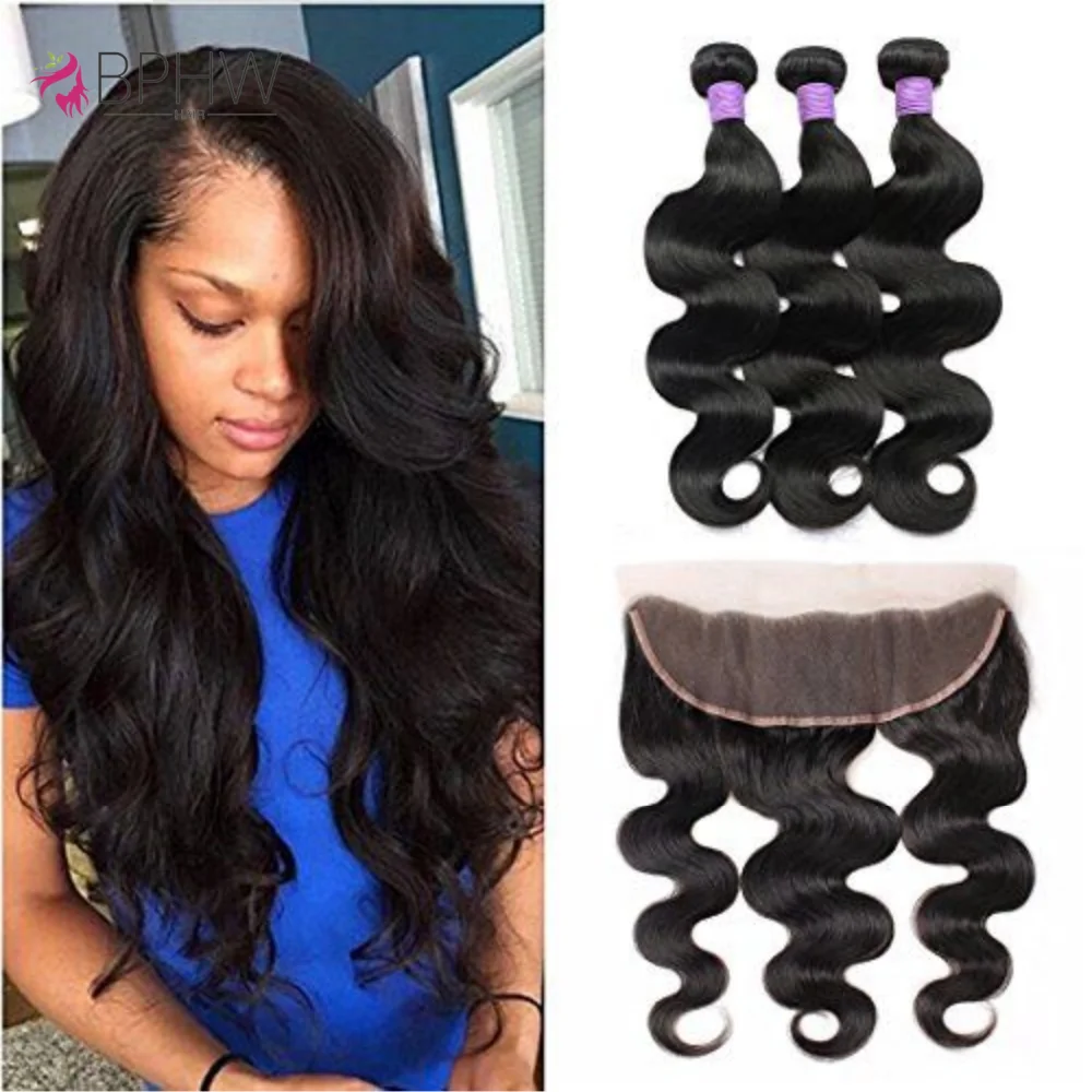 

Body Wave 100% Human Hair Bundles With 13x4 4x4 HD Transparent Lace Frontal Virgin Human Hair Bundles Hair Extension BPHW Hair