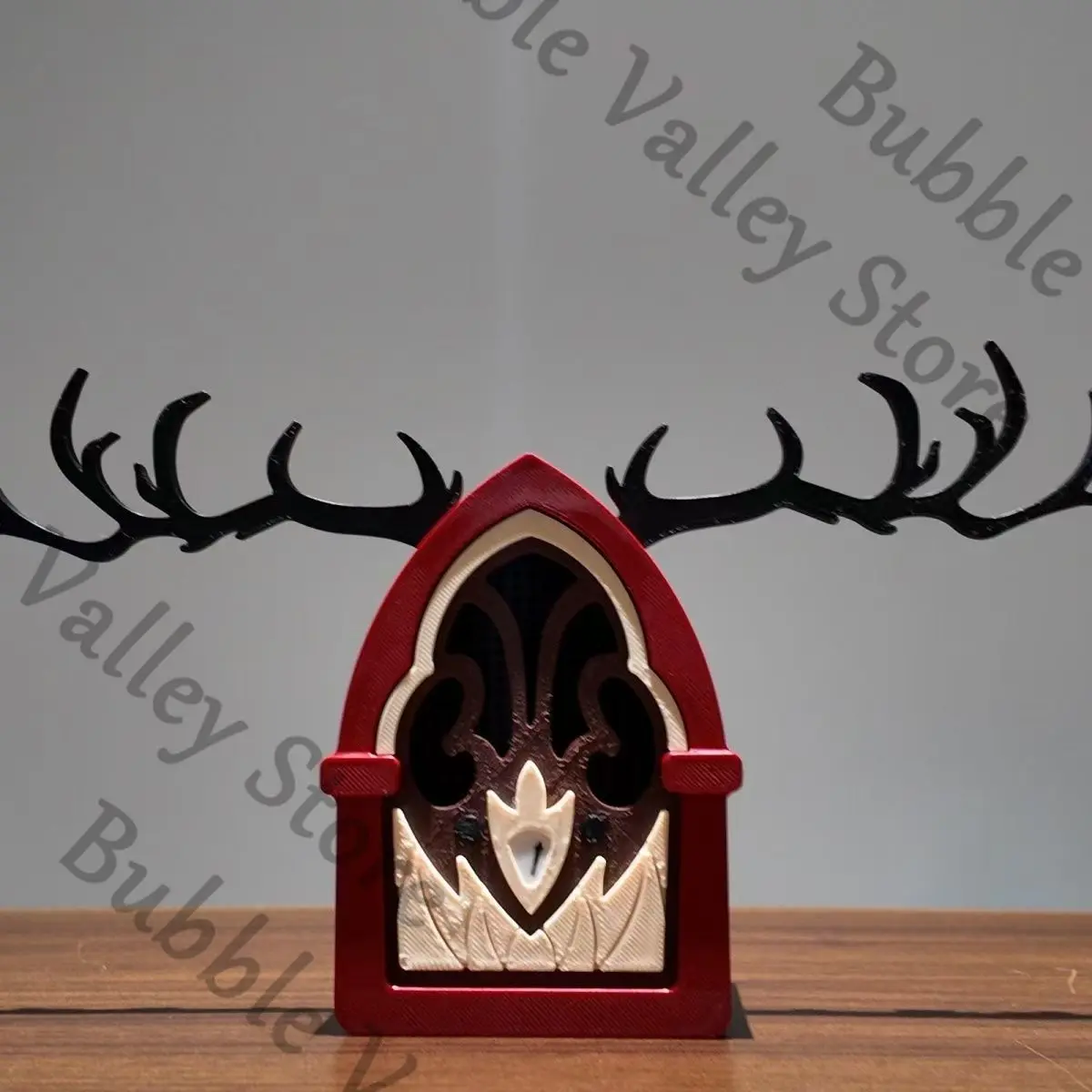 

Hazbin Hotel Anime Alastor Deer Horn Cosplay Bluetooth Speaker Equipment Cartoon Loudspeaker Box Audio Replaceable Face Gift