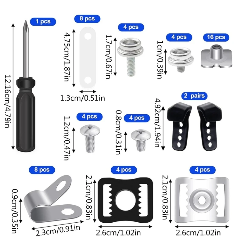 31 шт. ремонтные комплекты для шлемов, включая козырьки, зажим для подбородочных ремней, адаптер, гайку