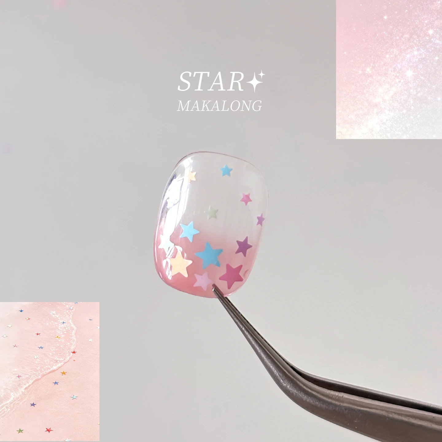 6 Gitter Nagelkunst-Strass Runde Weiße Perlen Gemischt 1-3mm Bunte Stern-/Herz-Pailletten Maniküre-Dekorationszubehör – Detail 6