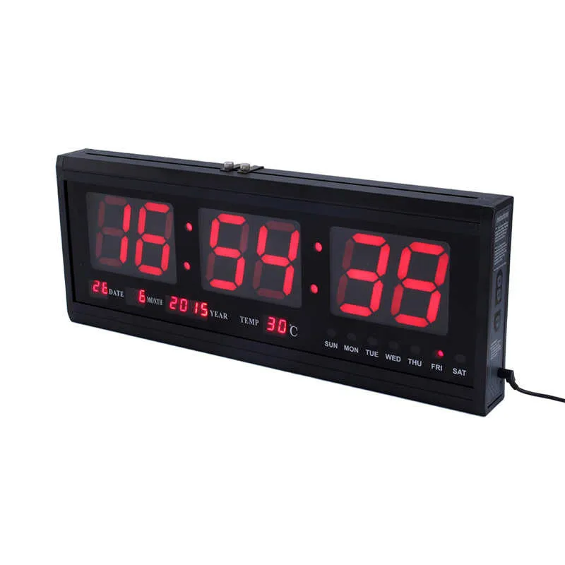 48cm Digital Wall Clock Big LED Time Calendar Temperature Desk Table Clocks Living Room Bedroom Office Decoration