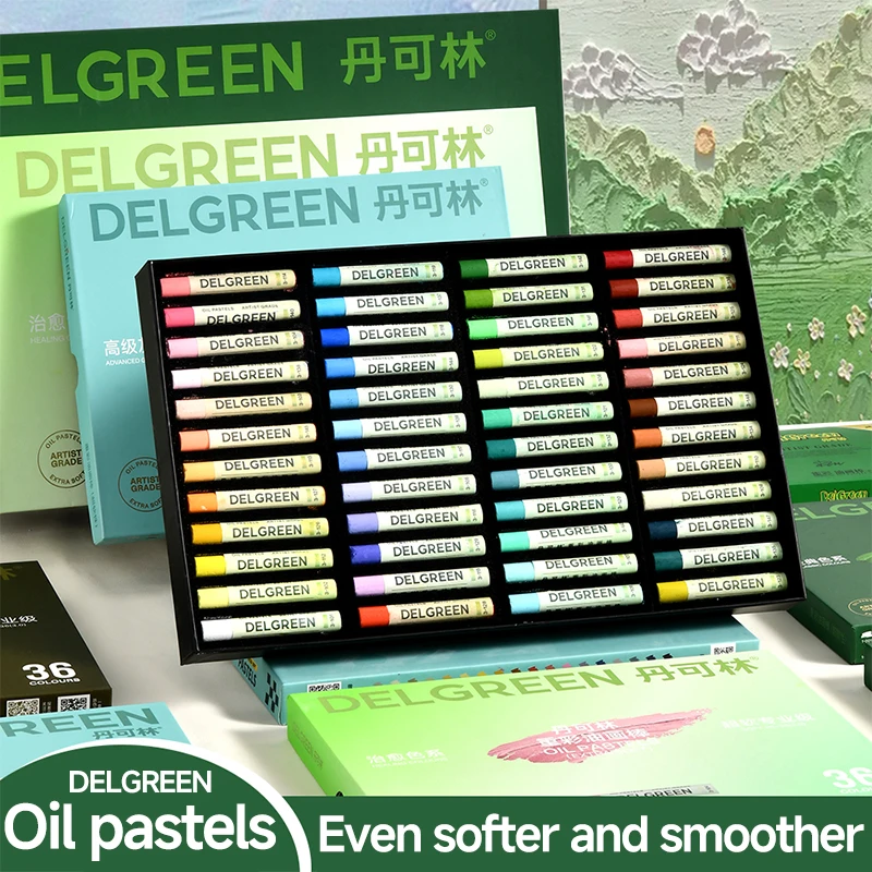 Delgreen Soft Oil Pastel/Crayon for Painting/Overlay/Scratching 24-72Colors Painting Graffiti Crayon Artist Students Drawing