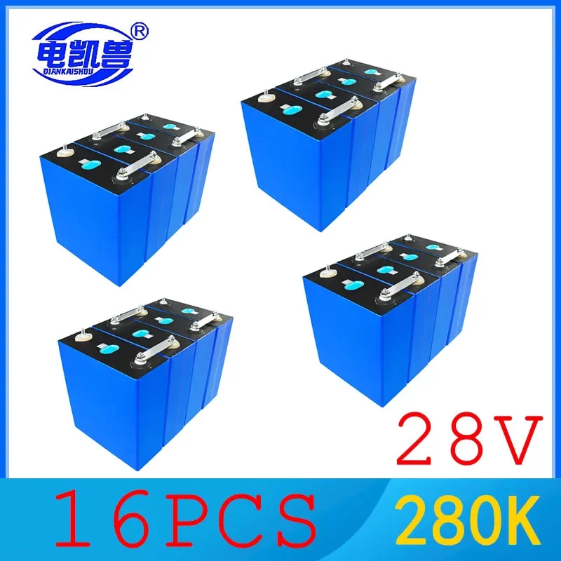 Batería recargable 280AHK de nivel A, pila Lfepo4 de 3,2 ciclos, bricolaje, Sistema solar RV, UE, EE. UU., libre de impuestos, 6000 V, 12V, 24V, original, nuevo