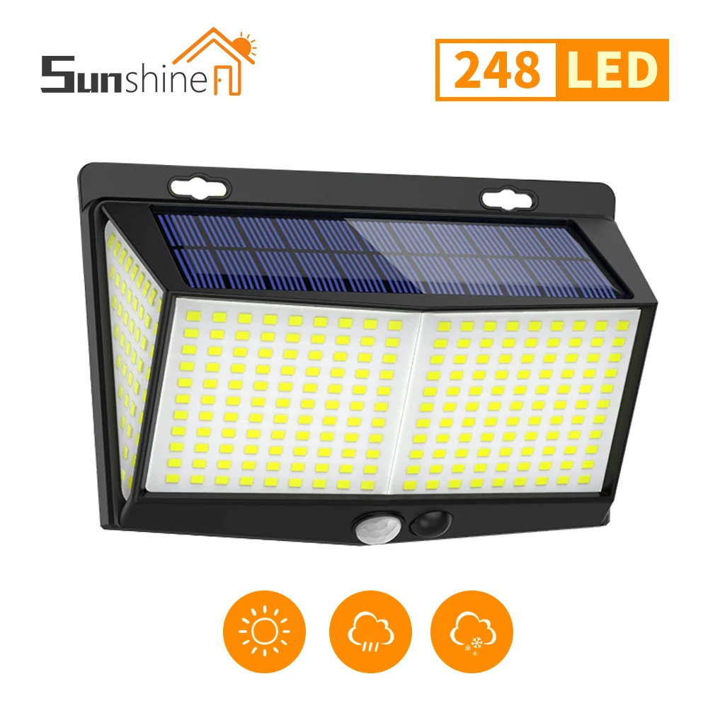 

288 LED Solar Light Outdoors Motion Sensor Wall Light Garden Pathway Street Lamp IP65 Waterproof Solar Powered Floodlight