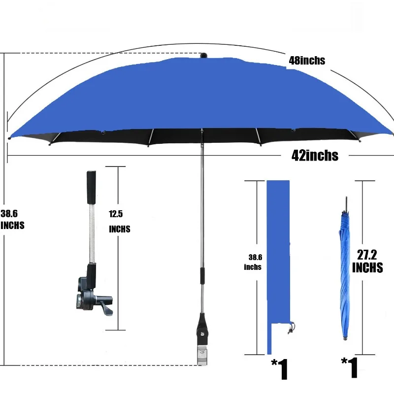 New Portable Camping Beach Chair Parasol Removable Folding Chair Fixture Umbrella Fishing Chair Outdoor Sunscreen Umbrella