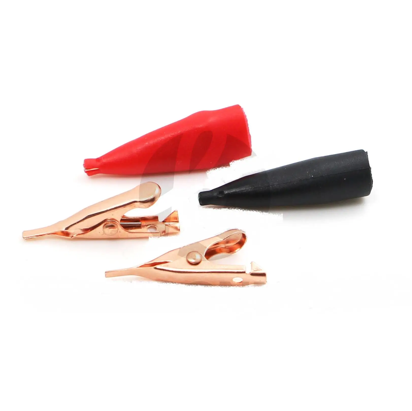 10PCS Black / Red Alligator Clips Electrical Battery Clamp Test 5A Micro Toothless Alligator CL2434C