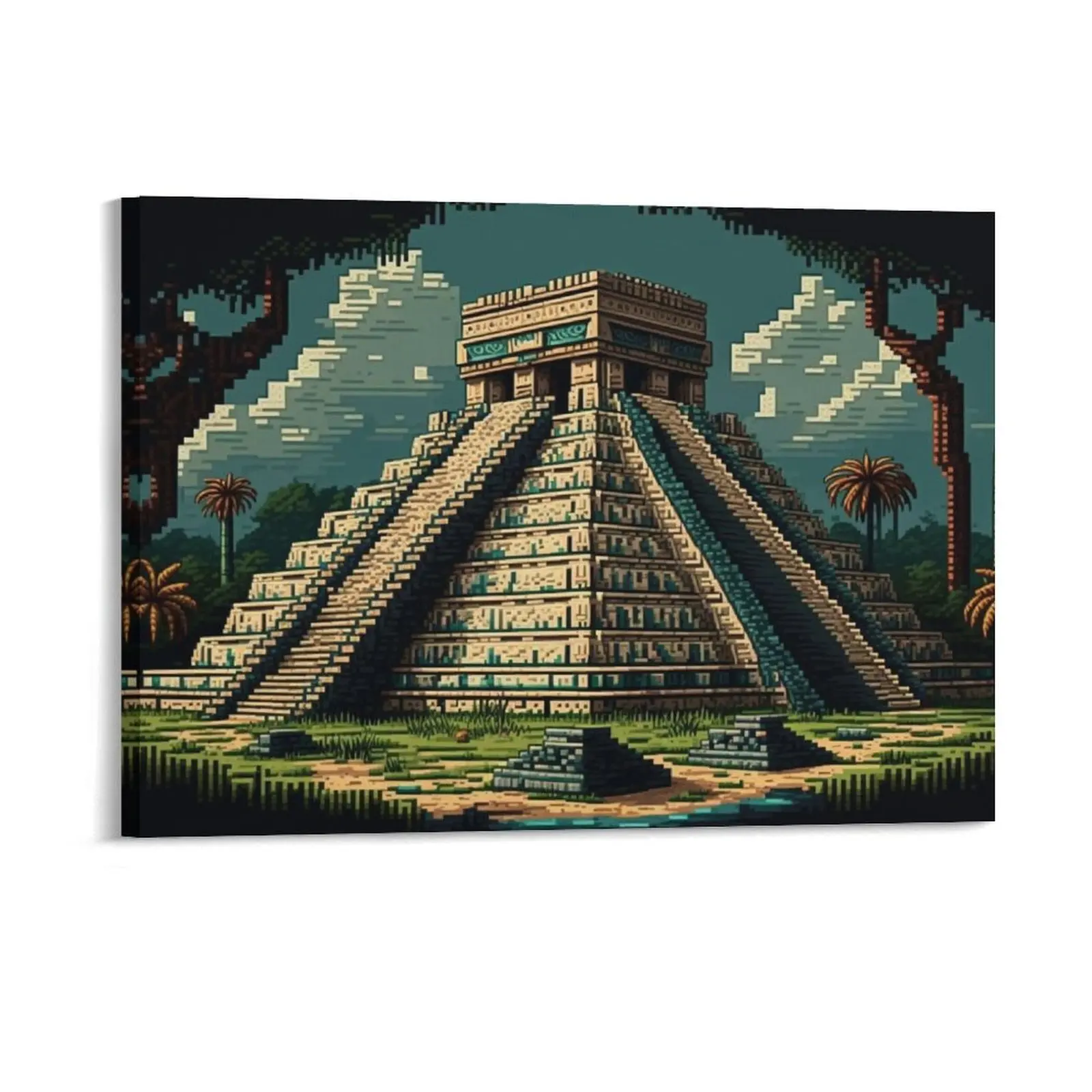 16bit Chichen Itza 02 Canvas Painting Wall Decor Wall Decor Designing Framed Wall Paintings