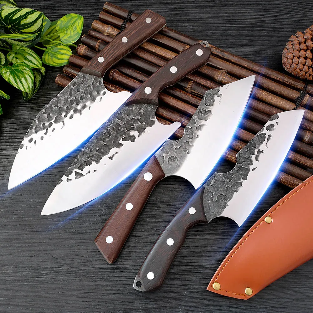 Forged Boning Knife Chinese Traditional Handmade Cleaver 5Cr15MoV Stainless Steel Kitchen Knives Meat Vegetable Cutter