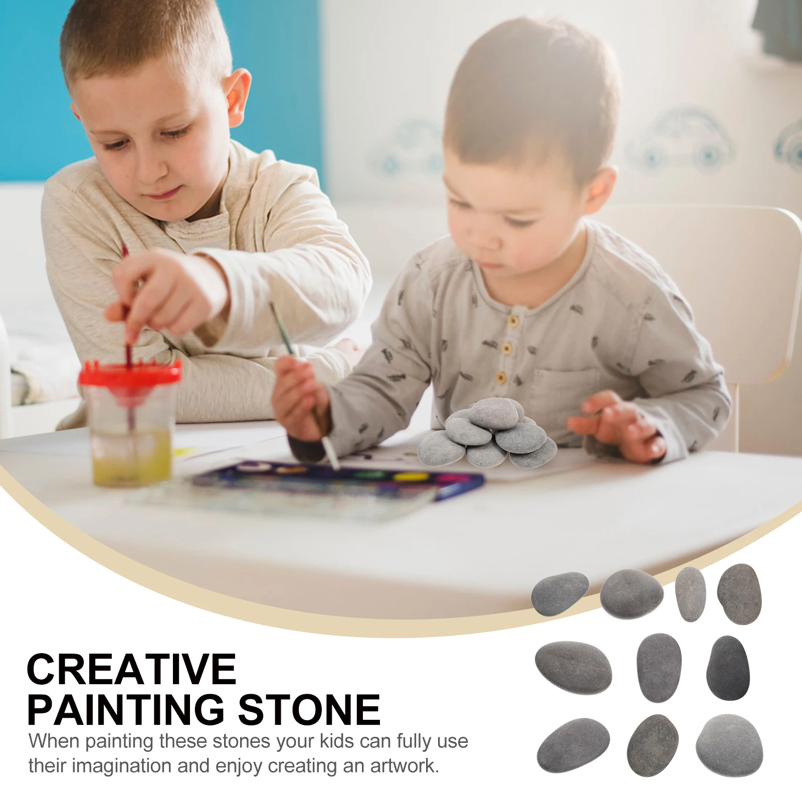 

10pcs Smooth Rocks Smooth Stones for Multipurpose Painting Stones Kids Creative Drawing Craft Toys Bedroom Decoration Art