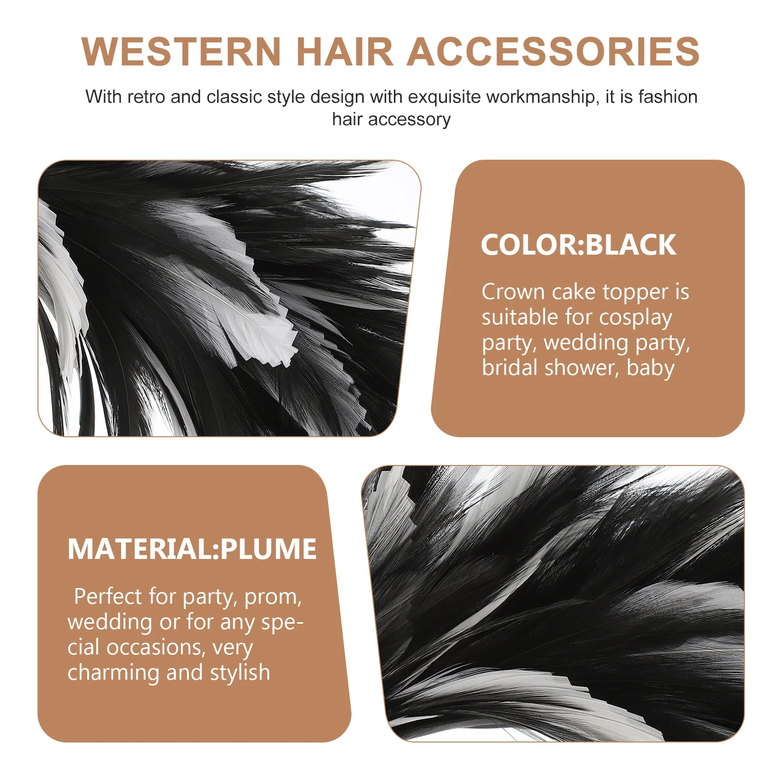 

Gorgeous Plume Headband Women Vintage Party Headdress Lightweight Festival Hair Accessory Stage Carnival Headpiece Retro