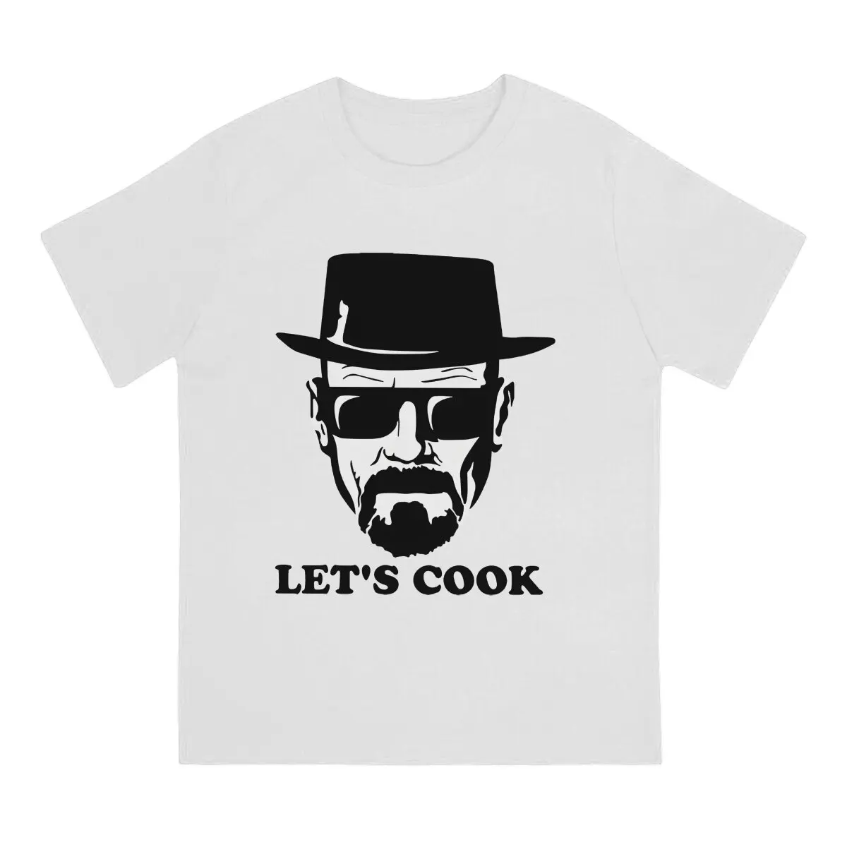 Men T-Shirts Walter Let's Cook Vintage Pure Cotton Tees Short Sleeve Breaking Bad T Shirts Crewneck Tops Adult