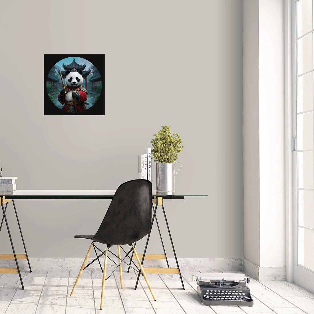 Three Ratels QHH126 Funny Sichuan Opera Panda Cartoon Wall Stickers for Home Decoration